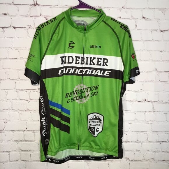 Athlos Cycling Jersey, Women's XL Full Zip Ridebiker Cannondale Green. - Picture 8 of 9
